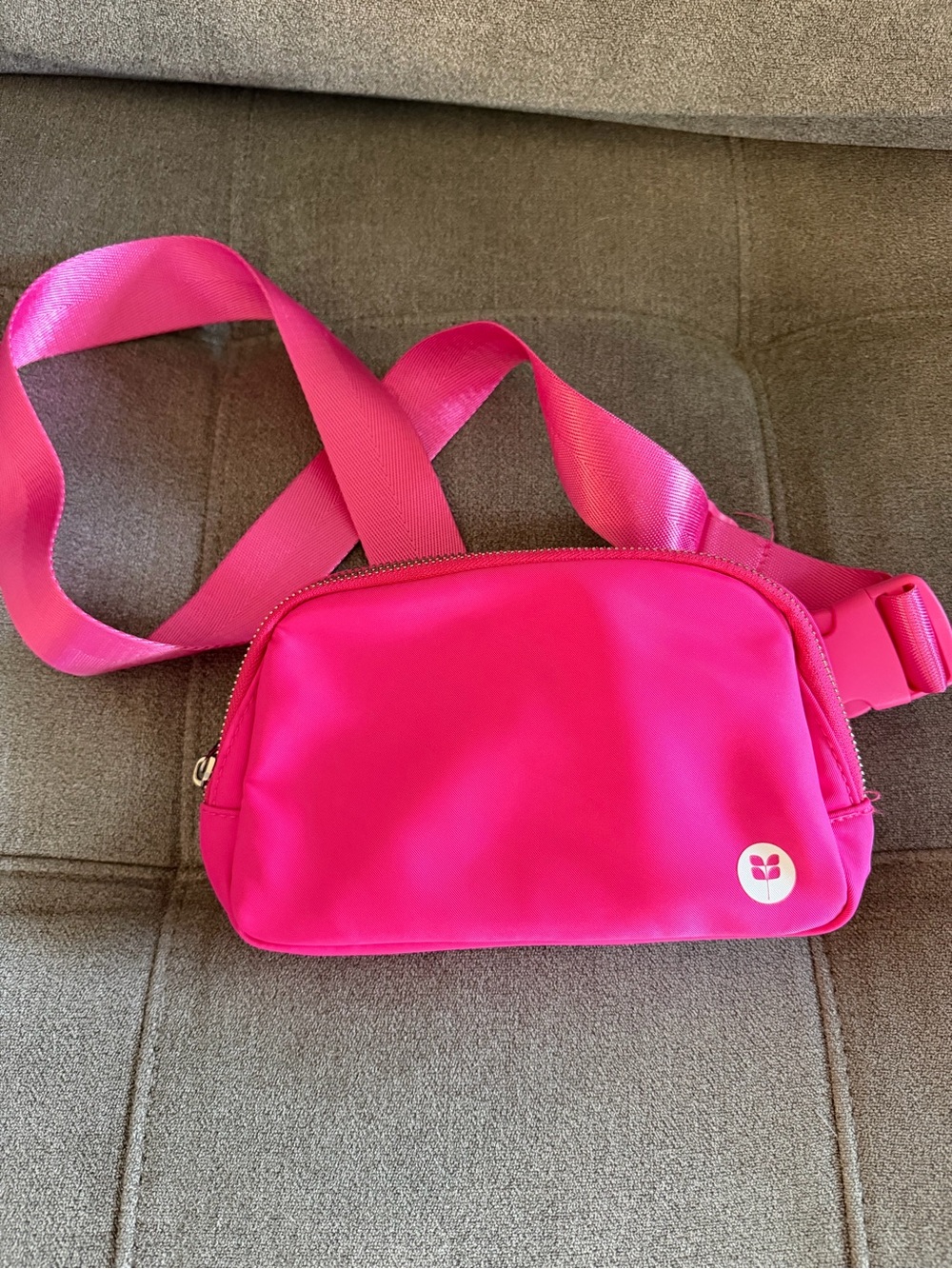 Red Aspen Hot Pink Crossbody Belt Bag with Minimal Logo